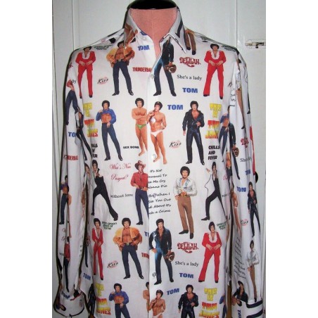 Men's Tom Jones print long sleeve button front shirt